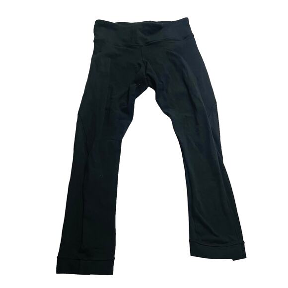 Lululemon Black Cropped Mesh Detail Leggings Size Small - Picture 8 of 8